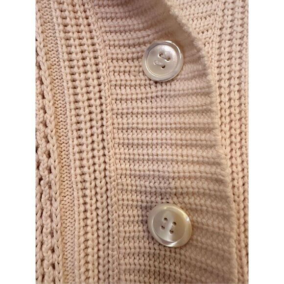 Vintage Y2K Laundry by Shelli Segal Womens Cable Knit Wool Button Cardigan Sweat - Picture 3 of 4